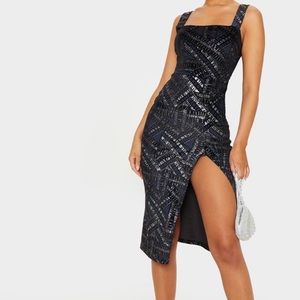 Navy Velvet Glitter Dress✨